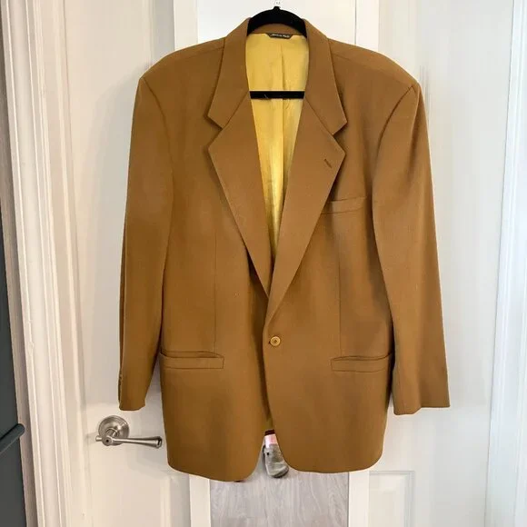 Versus Gianni Versace Camel Wool Cashmere Blazer Jacket Made in Italy Size 39/52